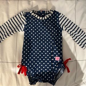 Ruffle Butts long sleeve infant swim suit